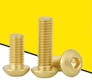 Tornillo de cabeza plana de latón de alta conductividad, Hardware de construcción, cabeza de botón, roscas hexagonales, informe de prueba de pulverización de sal - Product Image 5