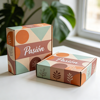 Boîte d'emballage en carton ondulé anti-écrasement avec motif géométrique imprimé offset moderne, production 72H