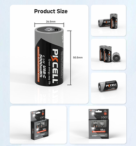 Bateria Cilíndrica Recarregável de Lítio PKCELL 1.5v Tipo-C com Indicador de Carregamento LED para Jogos e Uso em Alto-falantes - Product Image 6