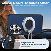 Funda Protectora Magnética 2 en 1 de TPU+PC con 360 Grados de Protección °   Soporte de Anillo Giratorio con Cobertura Total para Samsung Galaxy S26 S25 S24 Ultra