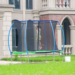 Trampolín Grande para Niños <span class=keywords><strong>de</strong></span> 10 Pies, Tipo Villa <span class=keywords><strong>de</strong></span> Jardín, Resistente, sin Resortes, con Red <span class=keywords><strong>de</strong></span> Seguridad, en Venta - Product Image 1
