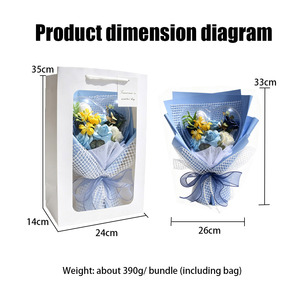 Bouquet <span class=keywords><strong>de</strong></span> fleurs <span class=keywords><strong>de</strong></span> <span class=keywords><strong>savon</strong></span> doux en forme <span class=keywords><strong>de</strong></span> cœur, boules <span class=keywords><strong>de</strong></span> <span class=keywords><strong>bulles</strong></span> en amidon <span class=keywords><strong>de</strong></span> maïs, coffret cadeau avec ruban perlé pour la Saint-Valentin, la fête des Mères, la remise des diplômes - Product Image 3
