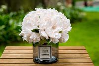 Bunga Peony Sutra Buatan Tangan dengan Vas Polietilen, Buket Mini untuk Dekorasi Rumah dan Pernikahan