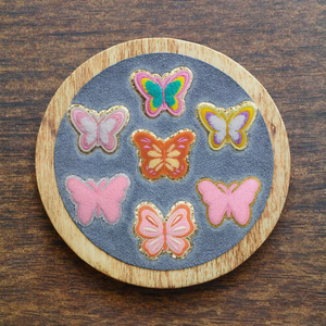 Parches de chenilla bordados con signo de la paz de diseñador, parche de toalla de lona de PVC, pegatina de prensa de calor, borde dorado para - Product Image 2