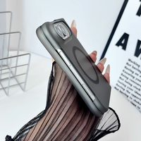 Étui de téléphone magnétique pour PC, coque transparente transparente noire fumée, coque rigide de protection pour iPhone Duo
