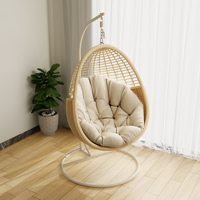 Fauteuil suspendu œuf rond en rotin tressé pour extérieur, pour adultes, de la marque Fulin Garden Furniture, pour ensemble de jardin