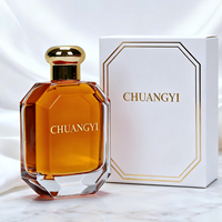Bouteille de parfum vide de luxe transparente personnalisée de 100ml en verre avec boîte et vaporisateur de haute qualité