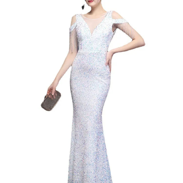 Women 's Sequin Gatsby Maxi Long Evening Prom Dress Bridesmaid Evening Party Dresses