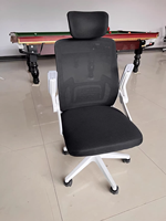 Chaise de bureau ergonomique moderne et contemporaine en maille avec support lombaire, hauteur réglable, massage, base en acier et fonction rafraîchissante pour ordinateur