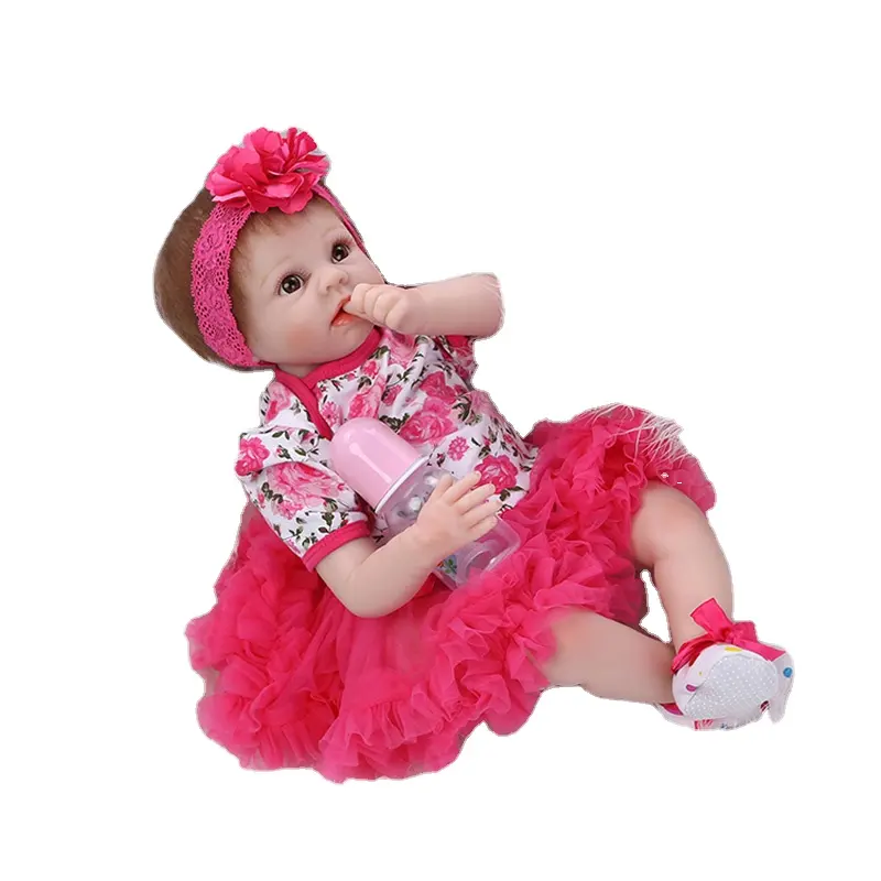 Poupée de bébé Reborn 22 pouces, en silicone souple, jouet de bébé garçon et fille, 55 cm, fixé sur de beaux vêtements