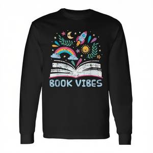 T-shirt a maniche lunghe Book Vibes Bookworm Reading - Product Image 2