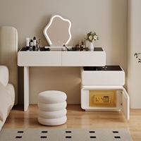 Table de toilette en bois massif avec 3/4 tiroirs, table de toilette moderne de luxe minimaliste, chambre à coucher, serrure à code sécurisée, fabrication artisanale, durable