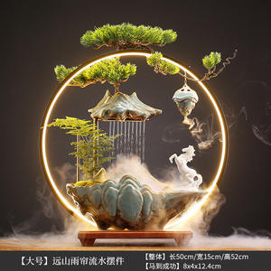 Adornos de flujo de dinero caliente Fuente creativa para <span class=keywords><strong>el</strong></span> hogar Sala de estar Oficina Escritorio LED Flujo de cascada Quemador de incienso Adornos - Product Image 5