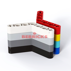 BEBRICKS Série de pièces de construction 32348 Technical Liftarm Modified Bent Thick 1x7(4-4) Blocs de construction pour voiture RC - Product Image 3