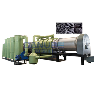 Four de carbonisation à tambour pour la fabrication de charbon de bois à partir de billes de bois et de marc de olive, fonctionnement sécurisé - Product Image 1