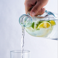 Fabricant de bouteille d'eau en verre transparent 1L avec couvercle en métal bouteille d'eau en verre esthétique bouteille d'eau en verre incassable
