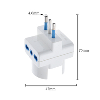 Adaptateur de prise de voyage pour l'Italie, 3 prises, prise multiple, norme italienne, 10A 250V