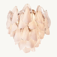 Lustre moderne de luxe en verre soufflé à la main, style pétales français, pour chambre à coucher, villa, maison