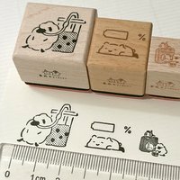 Tampons auto-encreurs en bois à motifs animaux mignons, nœuds Kawaii, lecture, croix, boissons, vie quotidienne, dessins animés, papeterie, scrapbooking, journalisation DIY