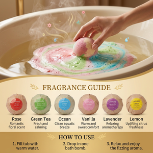 Lxpure OEM ODM Set Regalo di 6 Bombe da Bagno Profumate da 60g, Ingredienti Naturali, Design Elegante, Ecologico, Etichetta Privata - Product Image 2