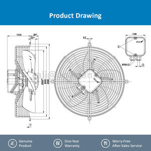 For S4E300-AR26-87 Electric 230V AC 70/95W 0.32/0.42A 1380/1570RPM Ball Bearing Condenser Evaporator Axial Cooling <b>Fan</b> OEM - Product Image 4