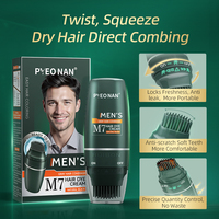 Tinte Permanente para el Cabello Negro con Esencia de Plantas Naturales para Hombre, Antialérgico, Sin Amoníaco, para Uso Doméstico, Cubre el 100% de las Canas