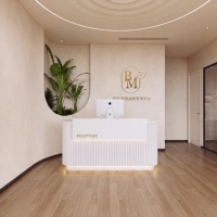 Comptoir de réception personnalisé moderne de haute qualité avec éclairage LED intégré pour caisse