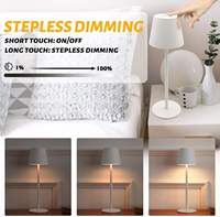 Lampes de table tactiles d'extérieur, lampe de bureau moderne pour chambre à coucher, lampe de table sans fil rechargeable pour bar et restaurant avec port de charge USB