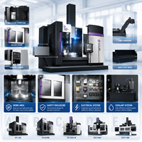 Machine de découpe et d'alésage en métal de qualité professionnelle personnalisée, grande capacité, avec tour CNC vertical à haute rigidité