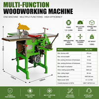 Machine à bois multifonction 4-en-1 : Tenonneuse, Scie à table, Raboteuse et Perceuse à mortaiser