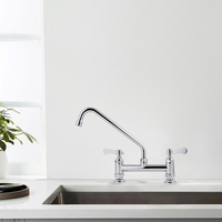 Design élégant Noyau de valve en céramique à double poignée Robinet de cuisine universel en acier inoxydable 304 Robinet à dessin élégant Robinets de lavabo