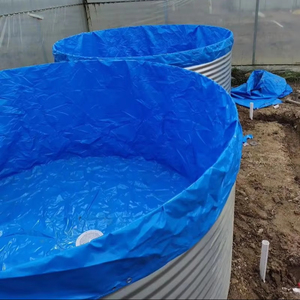 ถังเลี้ยงปลาแบบเคลื่อนย้ายได้ ทำจากผ้าใบพีวีซีความหนาแน่นสูง สำหรับการเลี้ยงปลาในฟาร์ม  แบบวงกลม  แผ่นสังกะสีเคลือบ  สำหรับฟาร์มปลา  ขายส่ง - Product Image 1