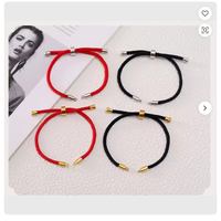 Accessoires de bijoux faits main DIY, bracelet en corde rouge en nylon, corde tressée pour couple, signe du zodiaque, produit semi-fini réglable
