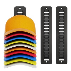 Baseball Cap Wall Mounted Storage Rack Black Rectangle Punch Free Hat Organizer <b>Adhesive</b> Free Wall Storage - Product Image 2