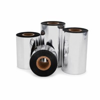 Pita Barcode Thermal NEBR 24mm Berkualitas Tinggi Laris Manis, Resin Hitam Harga Terjangkau 50mm*300m untuk Printer Label