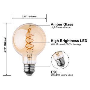 Bán Buôn Cổ Điển Phong Cách E26 E27 B22 Thay Đổi Độ Sáng <span class=keywords><strong>Edison</strong></span> Bóng Đèn Khói Màu Xám G80 <span class=keywords><strong>G95</strong></span> G125 4W 6W 8W <span class=keywords><strong>LED</strong></span> Xoắn Ốc <span class=keywords><strong>Filament</strong></span> Ánh Sáng Bóng Đèn - Product Image 3