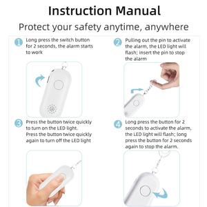 Alarma Personal de Pánico Portátil de 130db en Llavero al por Mayor Dispositivo de Autodefensa para Mujeres con Linterna - Product Image 2