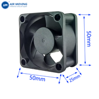 Ventilateur PWM haute vitesse AM5025M5B 50x50x25mm 5V/12V/24V 50mm 5025 à roulement à billes DC axial