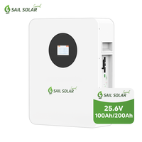Batterie de stockage d'énergie murale Sail Solar 25,6 V 100 Ah 2,5 kWh Lifepo4 pour système solaire domestique
