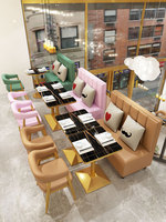 Ensemble de salle à manger de style luxe léger pour restaurant occidental, canapé de stand, table et chaises, personnalisable, restauration, salon de thé, restaurant