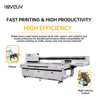 Mesin Cetak UV Flatbed Heavy Duty 2513 THK Dual Rails Ricoh Gen6 Heads Berpendingin Air untuk Papan Logam Baja