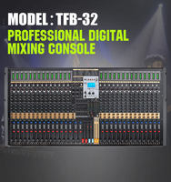 Console de mixage audio numérique DJ professionnelle TFB-32 à 32 canaux avec DSP USB BT pour karaoké, performances vocales, équipement sonore HQ