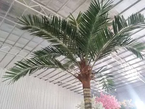 Atacado material exterior kwai planta palmeira telhado artificial palmeiras
