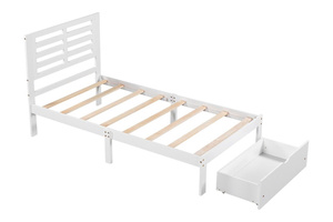 Lits jumeaux et lits doubles sur mesure avec rangement-Lit plate-forme en bois avec plusieurs tiroirs pour les petites chambres ou les invités - Product Image 4