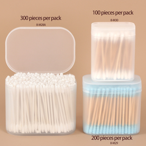 WEISHENG - Estuche Rectangular Transparente de Plástico con Tapa Abatible para Hisopos de Algodón, Caja Transparente para Hisopos de Algodón - Product Image 1