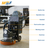 Ponceuse à béton MHF 350 mm, moteur électrique 110 V 220 V 380 V, polisseuse à terrazzo 400 mm, équipement de ponçage du ciment, LED haute puissance 3/4 kW