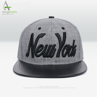 Nouvelle mode Casquettes Hip Hop bon marché Chapeaux Snapback 3D avec logo brodé Casquettes Snapback personnalisées en coton de haute qualité avec bord en cuir AG815