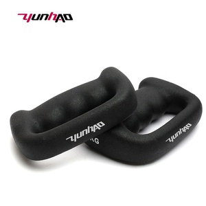 <span class=keywords><strong>Manubri</strong></span> a D in ghisa con logo personalizzato, 0.5, 1, 2, <span class=keywords><strong>3</strong></span>, 4 <span class=keywords><strong>KG</strong></span>, rivestiti in neoprene nero, per allenamento di forza, jogging e camminata - Product Image 1