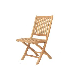 Chaises de jardin pliantes en teck massif avec dossier à lattes, design moderne, meubles de patio portables pour l'extérieur - Product Image 1