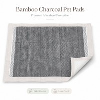Tapis d'apprentissage de la propreté écologiques en charbon de bambou pour chiens, chats et petits animaux, étanches IP67, à noyau souple, absorption rapide de l'eau, anti-odeurs